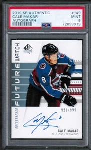 2019-20 UD SP Authentic #149 Cale Makar Future Watch Rookie PSA 9 Mint - Picture 1 of 4