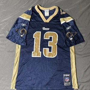 Maglia Kurt Warner St. Louis Rams L #13 Reebok NFL (J9) - Foto 1 di 10