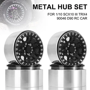 4Pcs 1.9" Metal Beadlock Wheel Rims Wheel Hub for 1/10 SCX10 III TRX4 90046 D90 - Picture 1 of 10