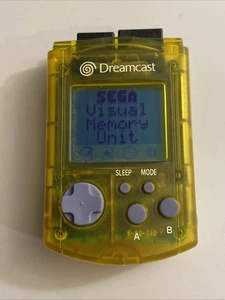 OEM Official Sega Dreamcast VMU Visual Memory Unit Extreme Yellow Tested Rare - Picture 1 of 7