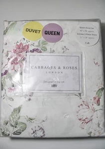 ✨Cabbages & Roses London Cotton COUNTRY Duvet Constance Cover & Shams Set Queen - Picture 1 of 3