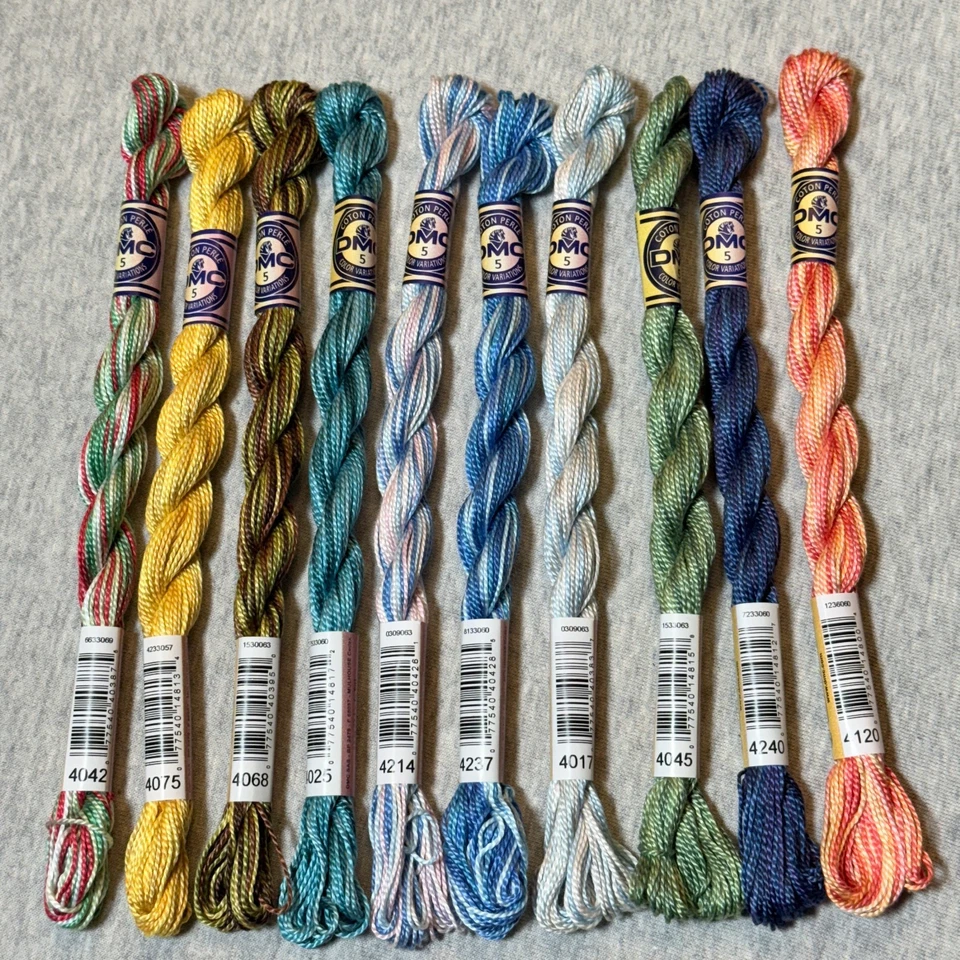 10 DMC Perle Color Variations Size 5 Pearl Cotton Thread No Repeats NOS - Image 1 of 4