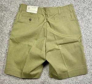 Pantaloncini corti vintage Boy Scouts BSA verde oliva uniforme fronte piatto uomo taglia 32 nuovi con etichette - Foto 1 di 7