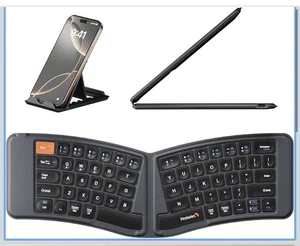 ProtoArc XKM03 Bluetooth Ergonomic Foldable Keyboard and Mouse No Dongle Tested - Picture 1 of 8