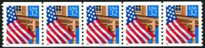 Flag Over Porch W/A Dated Red 1995 Shiny Gum PNC5 PL 22221 Scott's 2913 - Picture 1 of 2
