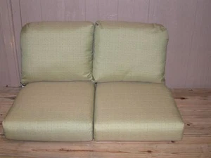 4 Pc Outdoor Deep Love Seat ~ Plaza Prairie ~ 22.5 x 19 x 4 / 22 x 25 x 5 NEW - Picture 1 of 7