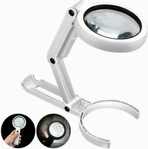 5x/10x fach HandLupe Leselupe für Senioren Kinder,Lupe mit 8 Led Licht & Ständer - Bild 1 von 12