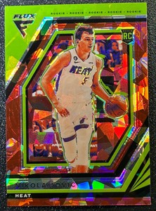 2022-23 Panini Flux Nikola Jovic—RED CRACKED ICE— SP RC— Heat—true rc/base—$