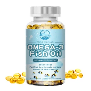 Omega 3 Capsule Olio di Pesce Tripla Forza EPA e DHA Massima Potenza 120 Pillole - Foto 1 di 9