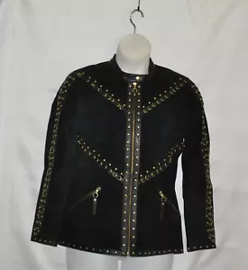 Linea by Louis Dell'Olio Suede Jacket w/ D-ring Details Size S Black - Picture 1 of 2