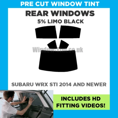 Tinte de ventana precortado para Subaru WRX STi 2014 5 % limusina trasera Foto 1 de 4