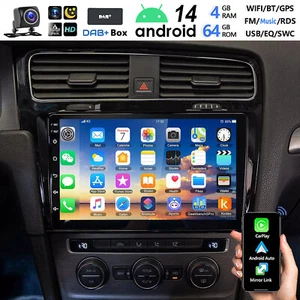 DAB+ Für VW Golf VII MK7 2014-2017 Autoradio CarPlay Android 14 4+64G GPS SAT BT - Bild 1 von 12