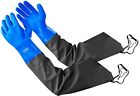 Long Waterproof Rubber Gloves, Pond Gloves, 27” Shoulder Length Insulated PVC