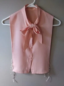 Sale Vintage Womens Dickie Blouse Bow Tie at Neck Original 1950's Peach VGC RARE - Picture 1 of 6
