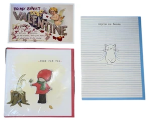 Santoro Greeting Card Felines, Poppi Loves, and a Victorian Post Card Lot of 3 - Picture 1 of 2