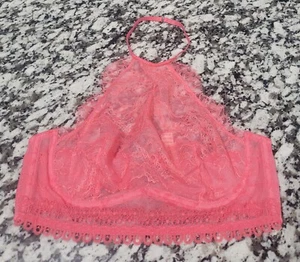 NWT (36C) Pink- Lace- Victorias Secret- Very Sexy- Bralette- Halter- MSPR $44.50 - Picture 1 of 9