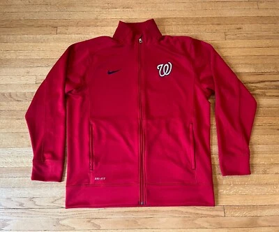 Washington Nationals Nike BSBL Dri-Fit Full Zip Training Track Jacket Mens L EUC - Image 1 of 4