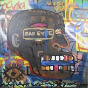 Jean-Michel Basquiat - painting on canvas - 1980s NYC Graffiti Street Urban Art - Picture 1 of 9