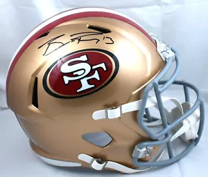 Casco de velocidad Brock Purdy autografiado de los 49ers de San Francisco - fanáticos *negro - Imagen 1 de 5