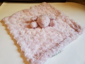 Blankets & Beyond Pink Lamb Lovey Soft Fleece Fur Baby Girl Security Plush - Picture 1 of 4