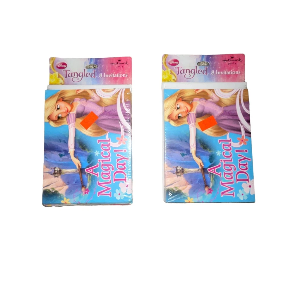 Nuevo en Paquete Sello Disney Enredado Fiesta de Cumpleaños Invitaciones 2 Paquetes Princesa Rapunzel Foto 1 de 3