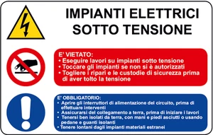 Cartello segnaletica 500 x 330 mm Impianti Elettrici Sotto Tensione! - Imagen 1 de 1