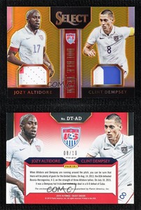 2015-16 Panini Select Gold Prizm Prime /10 Jozy Altidore Clint Dempsey #DT-AD