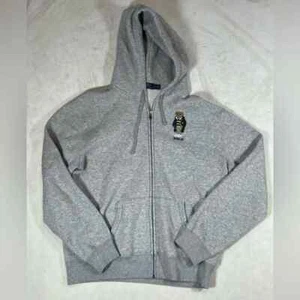Authentischer Polo Ralph Lauren Polo Bear Fußball grauer Kapuzenpullover mit Reißverschluss bestickt - Bild 1 von 10