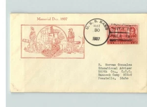 NAVY SHIP Cover, U.S.S. BASS, Memorial Day in 1937 - Picture 1 of 1