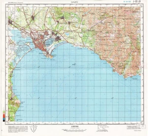 Russian Soviet Military Topographic Map - CAGLIARI (Italy), 1:100 000, REPRINT - Picture 1 of 5