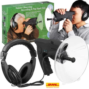 Geräuschverstärker 100 M Richtmikrofon Zieloptik 8 Sek. Aufnahme Abhörgerät DE - Bild 1 von 12
