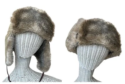 Sombrero de piel de trampero de lona caqui Ushanka estilo japonés Gant Rugger talla L/Xl Foto 1 de 4