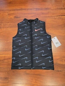 Nike Girl's Puffer Vest Full Zip Allover Logo Size 6 (5-6 yrs) - Picture 1 of 6