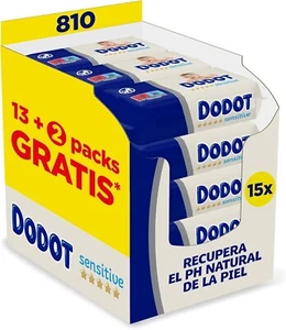 Dodot Toallitas Sensitive para Bebé, 15 Paquetes De 54 Unidades = 810 Toallitas - Imagen 1 de 4