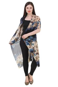 Womens Bikini Swim Wear Bathing Suit Long Kimono Cover up Cardigan Top Floral - Picture 1 of 22