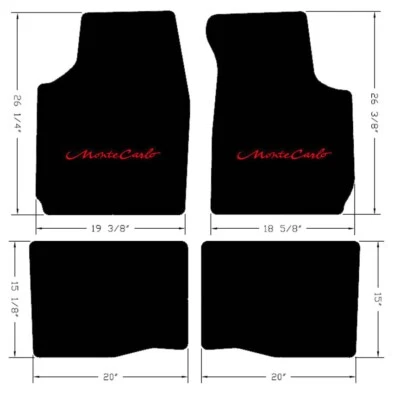 ¡NUEVO! Juego de 4 alfombrillas NEGRAS Monte Carlo 2006-2007 logotipo bordado Foto 1 de 4