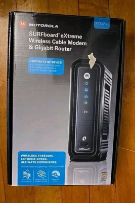 Motorola Surfboard Extreme Wireless Cable Modem Gigabit Router SBG6580 Open Box  - Image 1 of 4