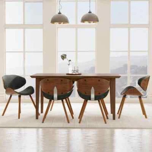 Marana Mid Century Modern Dining Chair in Slate Grey PU faux leather - Picture 1 of 8
