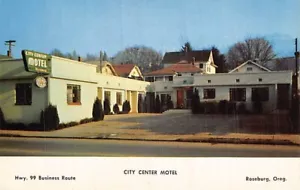 Postal O: City Center Motel, Roseburg, Oregón, años 50 - Imagen 1 de 2