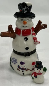 Joyero vintage muñeco de nieve baratija con muñeco de nieve bebé  - Imagen 1 de 8