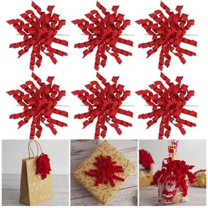 Red Curly Bows 4" Red Gift Bows Self Adhesive Curly Ribbon Bows for Gift Wrap... - Picture 1 of 8