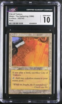 City of Traitors Exodus 143/143 MtG CGC 10 1998 - Image 1 of 2