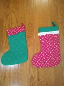¿Par vintage hecho a mano? Medias - aspecto de edredón 15" de largo - Imagen 1 de 2