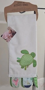 TOALLA de actividad DEMDACO Mommy & Me TORTUGA blanca 🙂 bebé sensorial regalo bebé bebé nuevo con etiquetas  - Imagen 1 de 6
