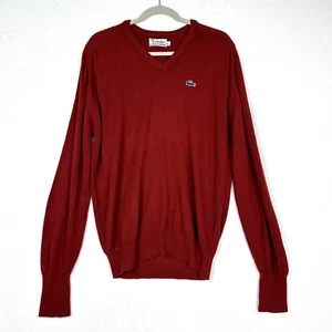 Vintage Izod Lacoste Men's 100% Orlon Acrylic Pullover Sweater Size XL Burgundy - Picture 1 of 13