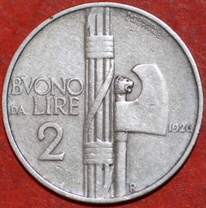 Italia 2 liras 1926 Vittorio Emanuele III KM# 63 - Imagen 1 de 2