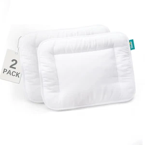 Toddler Pillow 2 Pack with Pillowcase (13 X 18), Cotton Kid Pillow for Sleeping, - Picture 1 of 12