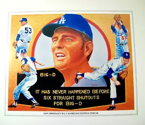 LA Dodgers MLB Don Drydale's 58 2/3 Stampa poster senza punteggio innings, baseball - Foto 1 di 3
