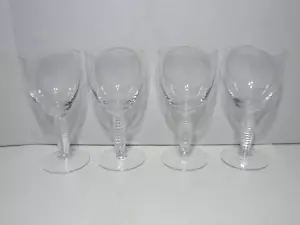 Set of 4 Vintage Kosta Boda Spiral Stem Anna Ehrner Wine Glasses 6.5" Crystal - Imagen 1 de 8