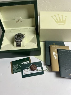 Tarjeta serie Rolex Submariner Date 116610LN negra inoxidable fecha G para hombre LEER Foto 1 de 4